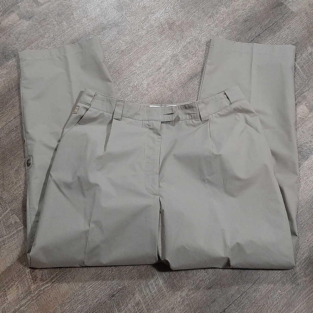 TILLEY Endurables Different Drummer Women Safari Pleated Pants Size 14 Taupe